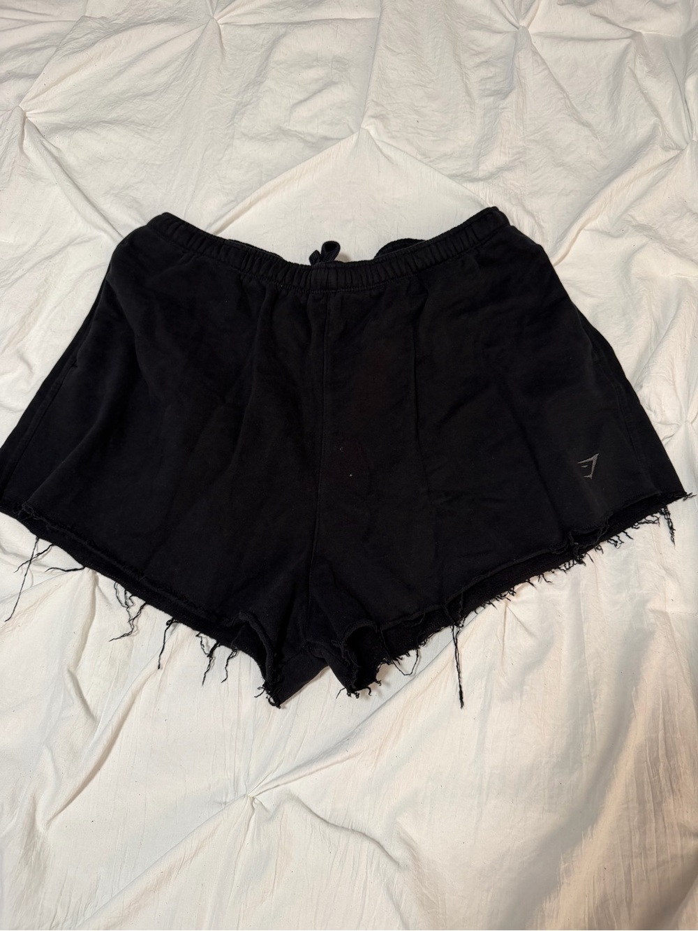 Gymshark Black Frayed Hem Women's Athletic Shorts